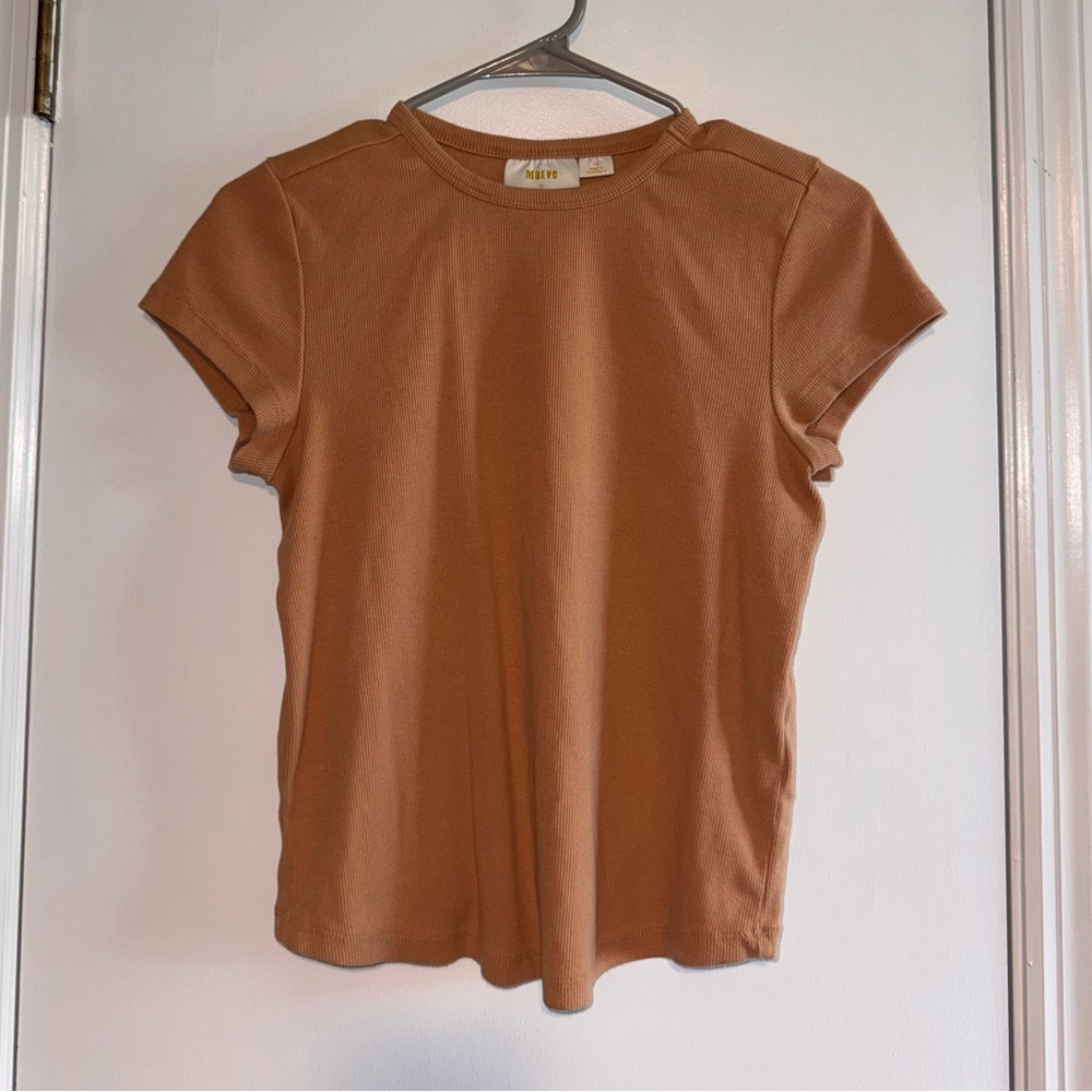 Maeve Short Sleeve Tan Tee
